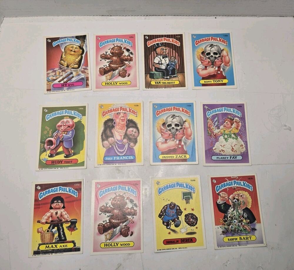 Garbage Pail Kids Cards Series 4 , 1986 , Lot of 12 Gpk Lot 1